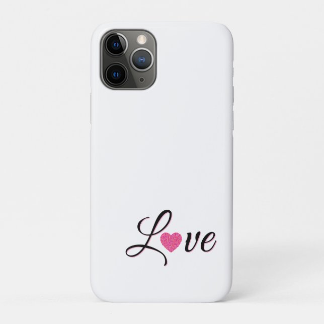 Capa Para iPhone 11 Pro Minimal Dotted Heart Design (Verso)