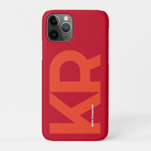 Capa Para iPhone 11 Pro Minimal Monograma Negrito Simples Retro Doce Verme
