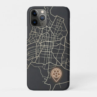 Capa Para iPhone 11 Pro Minimalist NYC Soccer Map Pin Line Art