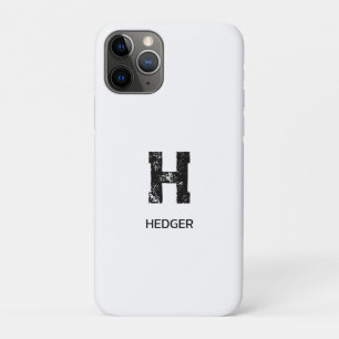 CAPA PARA iPhone 11 PRO MINIMALISTA PRETA MONOGRAMA DE UMA LETRA NOME BRAN