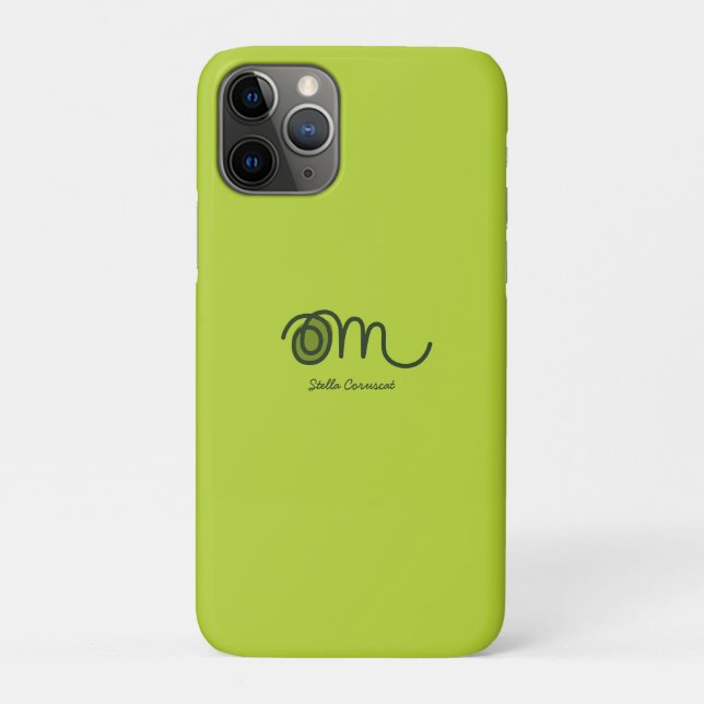 Capa Para iPhone 11 Pro Minimalistic Om Handwritten Personalized (Verso)
