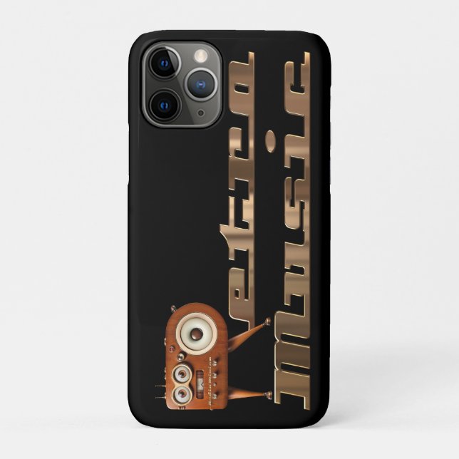 Capa Para iPhone 11 Pro Minion de música retrô (Verso)