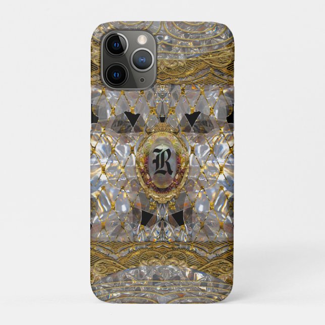 Capa Para iPhone 11 Pro Mishya Barroco Monograma Resistente (Verso)