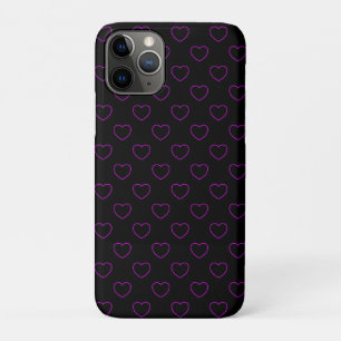 Capa Para iPhone 11 Pro Misterioso Decente Descreveu Corações Roxos Em P