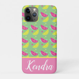 Capa Para iPhone 11 Pro Mistura De Frutas De Melancia De Verão Rosa Amarel