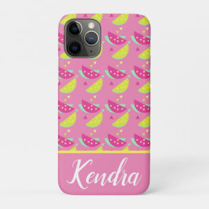 Capa Para iPhone 11 Pro Mistura De Frutas De Melancia De Verão Rosa Amarel