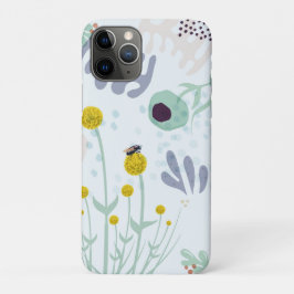 Capa Para iPhone 11 Pro Modern Abstract Botanical Yellow Billy Button
