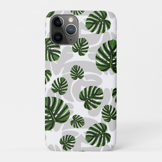 Capa Para iPhone 11 Pro Modern Boho Botanical Leaves Pattern (Verso)