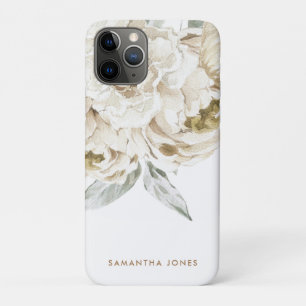 Capa Para iPhone 11 Pro Moderna Minimalista Peonie Floral