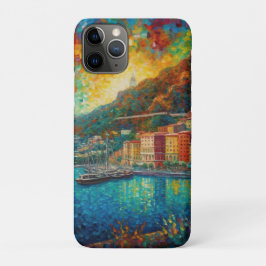 Capa Para iPhone 11 Pro Mônaco, Monte Carlo Bay no estilo van Gogh