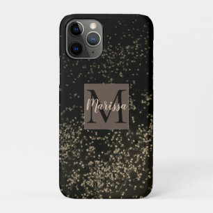 Capa Para iPhone 11 Pro Monograma Chic Dourada Confetti