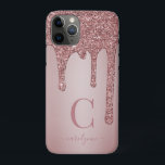 Capa Para iPhone 11 Pro Monograma das unidades de brilho com brilho Dourad<br><div class="desc">Glitter brilhante de brilho Dourado de Rosa cintilante gira capa de telefone monograma com nossos pingos de brilho sujo em cor-de-rosa pincelada/rosa num fundo metálico chic. Projetado por Cedar e String. Para personalizar ainda mais, clique no link "personalizar mais" e use a ferramenta design para modificar o design. Se precisar...</div>
