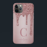 Capa Para iPhone 11 Pro Monograma das unidades de brilho com brilho Dourad<br><div class="desc">Glitter brilhante de brilho Dourado de Rosa cintilante gira capa de telefone monograma com nossos pingos de brilho sujo em cor-de-rosa pincelada/rosa num fundo metálico chic. Projetado por Cedar e String. Para personalizar ainda mais, clique no link "personalizar mais" e use a ferramenta design para modificar o design. Se precisar...</div>