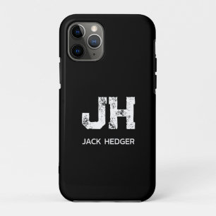 CAPA PARA iPhone 11 PRO MONOGRAMA DE DUAS LETRAS BRANCO MINIMALISTA NOME P
