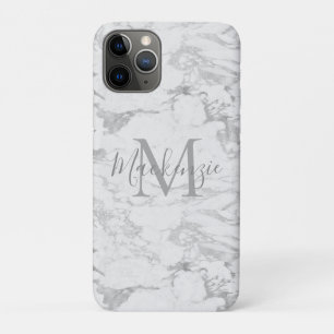 Capa Para iPhone 11 Pro Monograma de mármore de folhas Na moda
