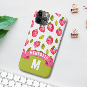 Capa Para iPhone 11 Pro Monograma de Morango