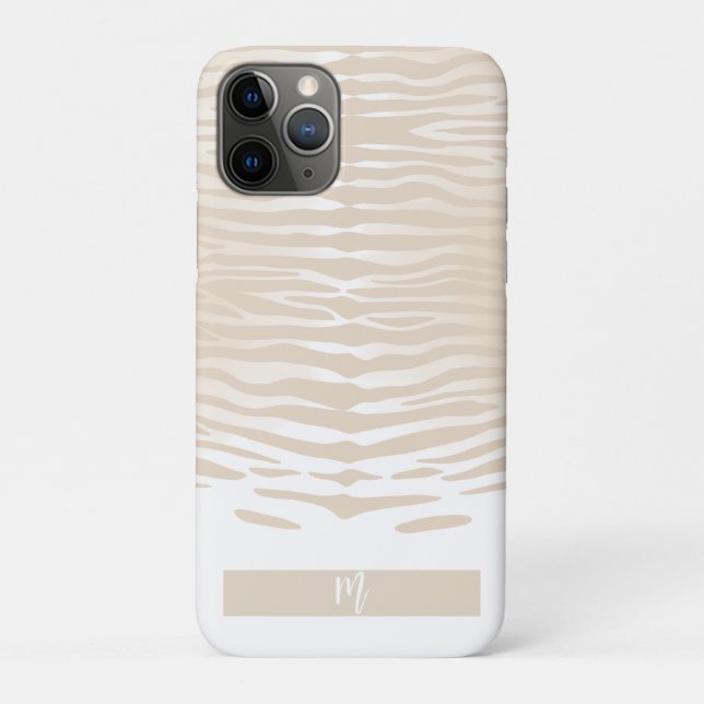 Capa Para iPhone 11 Pro Monograma do Tigre Branco (Verso)