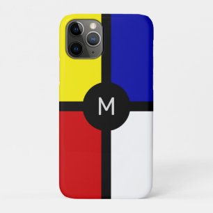 Capa Para iPhone 11 Pro Monograma em Arte Inspirada no Estilo Mondrian