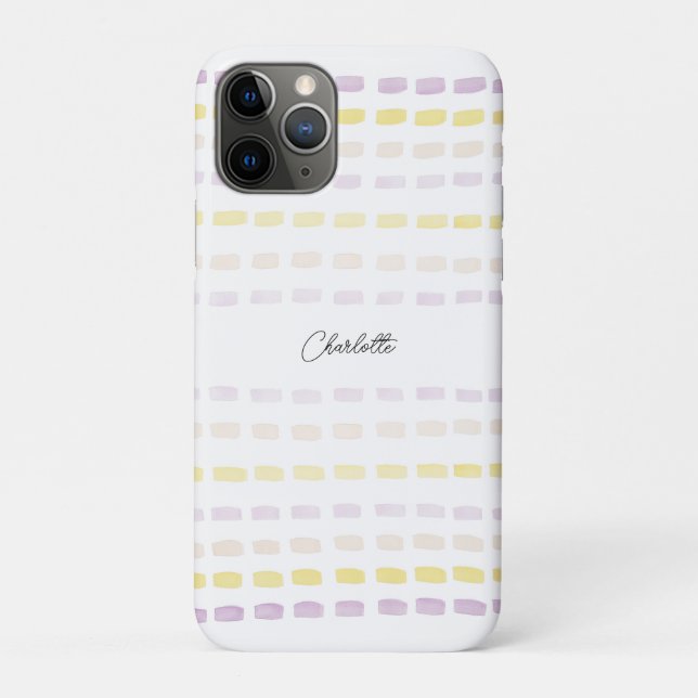 Capa Para iPhone 11 Pro Monograma Modernos em Aquarela Geométrica (Verso)