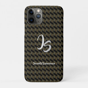 Capa Para iPhone 11 Pro Monograma Pessoal Dourado "Empresário Bem-Sucedido