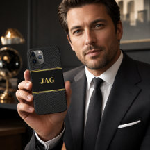 Monograma Texturizado Dourado e Preto com Classe