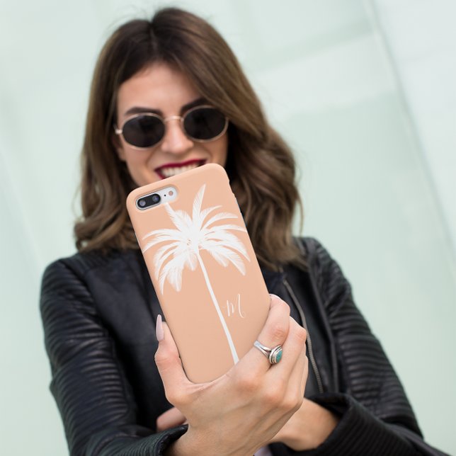 Capa Para iPhone 11 Pro Monograma tropical Elegante Tropical Branca de Pes (Criador carregado)
