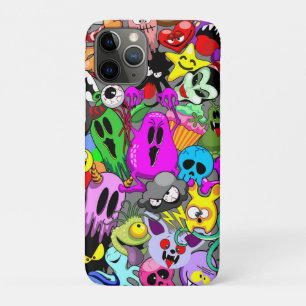 Capa Para iPhone 11 Pro Monstros - Caracteres Bonitos Padrão de Halloween