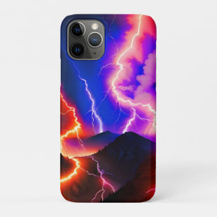 Capa Para iPhone 11 Pro Montanha Um Relâmpago Colorido