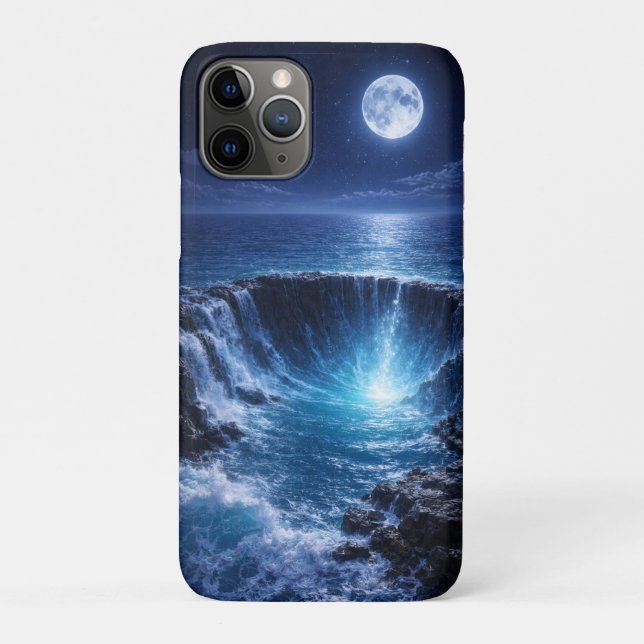Capa Para iPhone 11 Pro Moonlit Ocean Abyss – Mystical Fantasy Seascape (Verso)