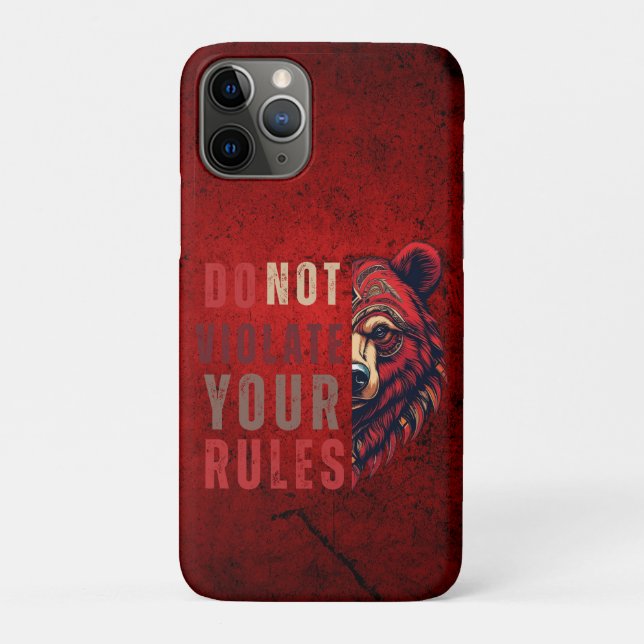 Capa Para iPhone 11 Pro Motivação | Próximo modo de pensar | Urso (Verso)