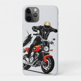 Capa Para iPhone 11 Pro Motociclista invadindo rua com plataforma de ação