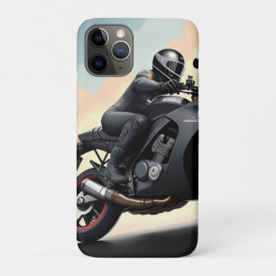 Capa Para iPhone 11 Pro Motociclista pilotando moto de alta performance