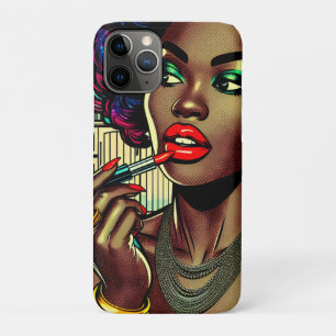 Capa Para iPhone 11 Pro Mulher Bonita Passando Batom