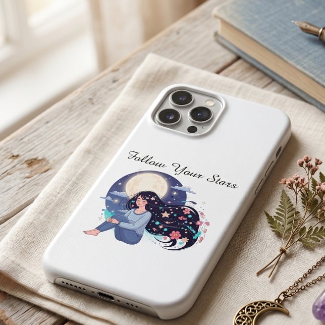 Capa Para iPhone 11 Pro Mulher Celestial Siga Suas Estrelas Arte Impressa  (Criador carregado)