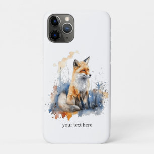 Capa Para iPhone 11 Pro Murmurios da Raposa Selvagem em Aquarela, personal