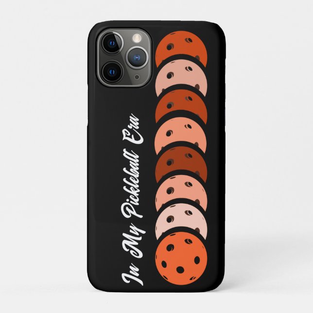 Capa Para iPhone 11 Pro Na Minha Era Do Pickleball - Laranja Vibes Design (Verso)