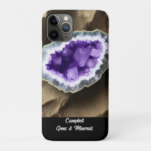 Capa Para iPhone 11 Pro Na moda Ametist Geode Personalizado
