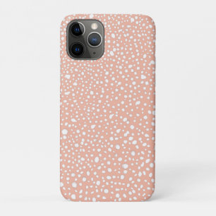 Capa Para iPhone 11 Pro Na moda Coral - Pontos Brancos Pintados