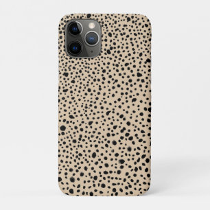 Capa Para iPhone 11 Pro Na moda Cream Pontos Pretos Abstrato