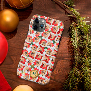 Capa Para iPhone 11 Pro Natal do Cachorro Fofo Chow Chow Verde Dourado