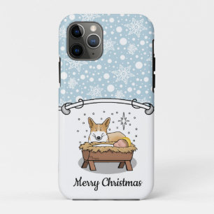 Capa Para iPhone 11 Pro Natal Natividade Pembroke Welsh Corgi (vermelho1)