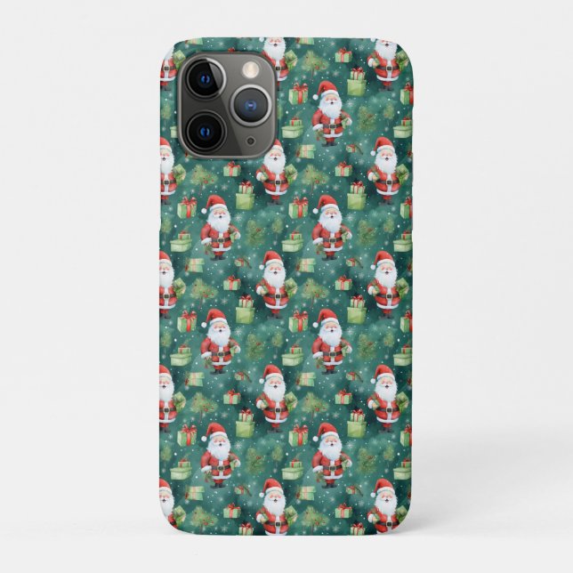 Capa Para iPhone 11 Pro Natal Papai Noel Sem Olhos Padrão-82909 (Verso)