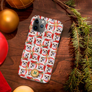 Capa Para iPhone 11 Pro Natal Verde Dourado Chihuahua Cachorro Fofo Natal