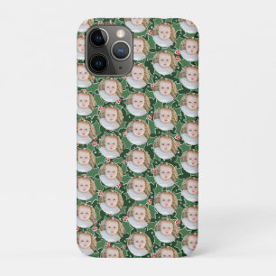 Capa Para iPhone 11 Pro Natal Verde Floral Moderno Família foto
