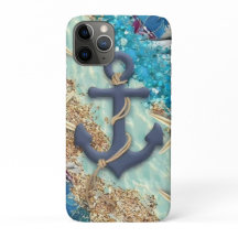 Nautical iPhone Case with Blue Anchor