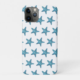 Capa Para iPhone 11 Pro Nautical Watercolor Blue Starfish