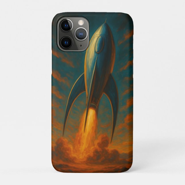 Capa Para iPhone 11 Pro nave espacial inspirada nos anos 50 (Verso)