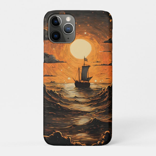 Capa Para iPhone 11 Pro Navegação à noite (Verso)