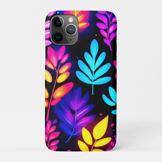 Capa Para iPhone 11 Pro Neon deixa Abstrato padrão (Verso)
