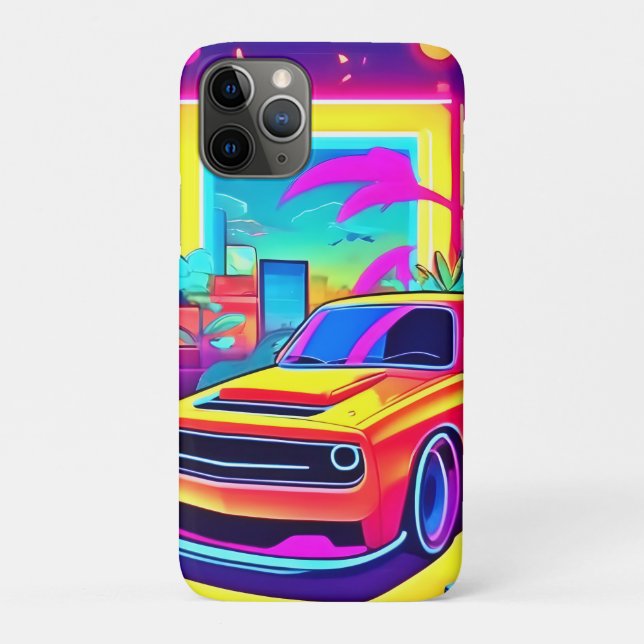 Capa Para iPhone 11 Pro Neon Dream Car Escape (Verso)
